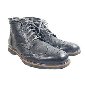 Bass Propel Mens 10.5 Wing Tip Leather Ankle Boots Brogue Detailing Flexible